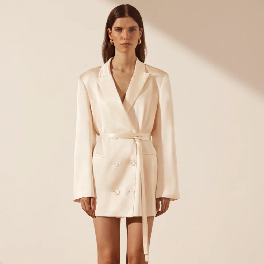LA LUNE BLAZER DRESS - CREAM